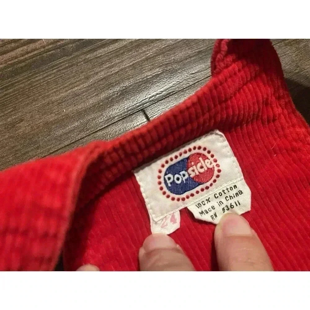 Vintage Popsicle Corduroy Overalls 24 months Red‎ - Picture 3 of 4